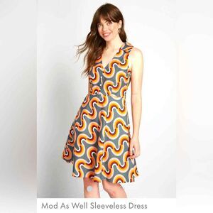 ModCloth Mod as Well fit‎ flare sleeveless dress, size 4